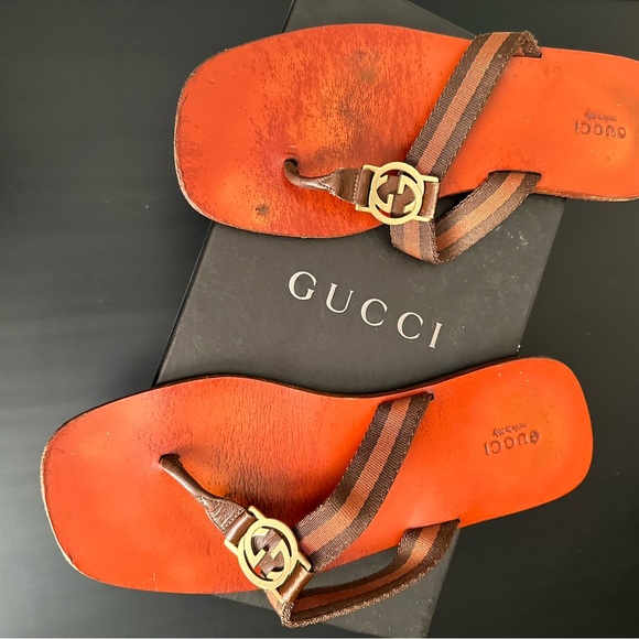 Gucci Shoes Vintage Leather Gucci Sandals Wbox Poshmark